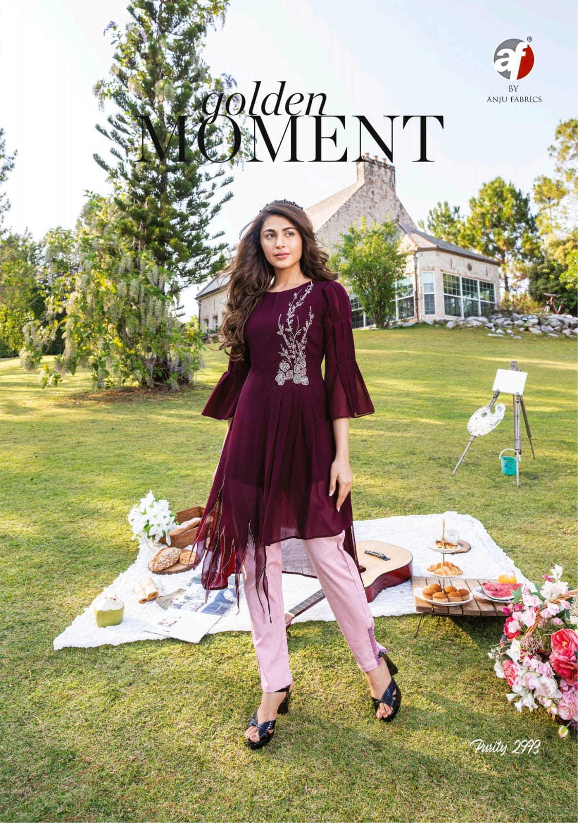 Purity Vol 4 By Af Foux Georgette Party Wear Designer Kurti With Bottom Wholesale Market In Surat